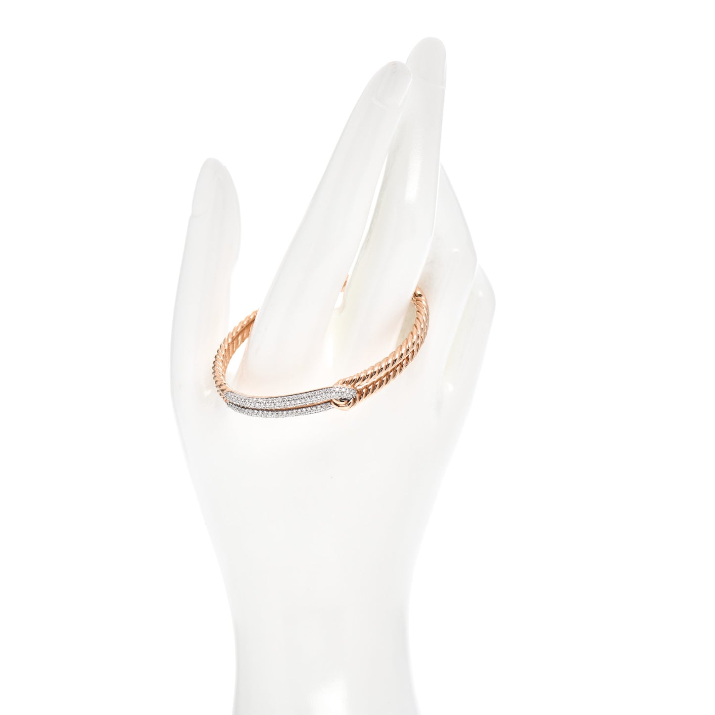 18K Rose Gold Diamond Single Loop Labyrinth Bracelet