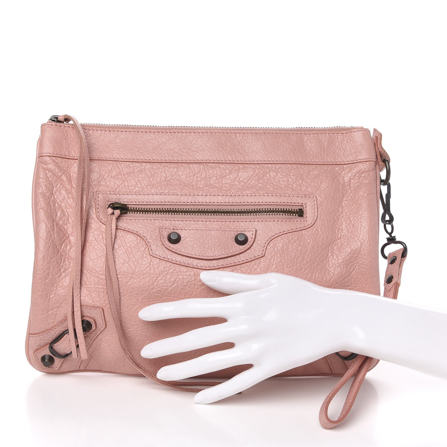 Balenciaga Agneau Classic Hardware Flat Handle Clutch Rose Peche 2 of 7