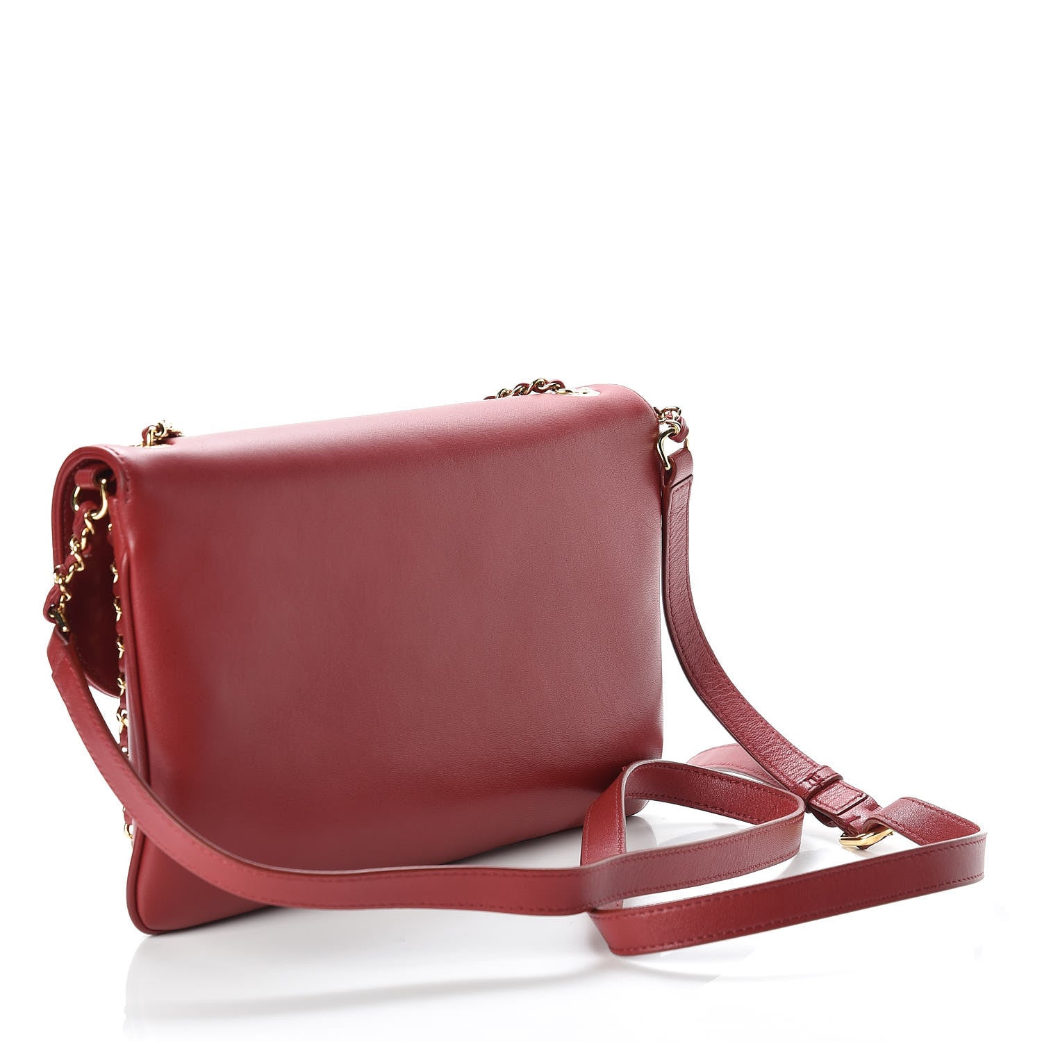 Chanel Lambskin Quilted Large CC Unchained Crossbody Red 3 of 10
