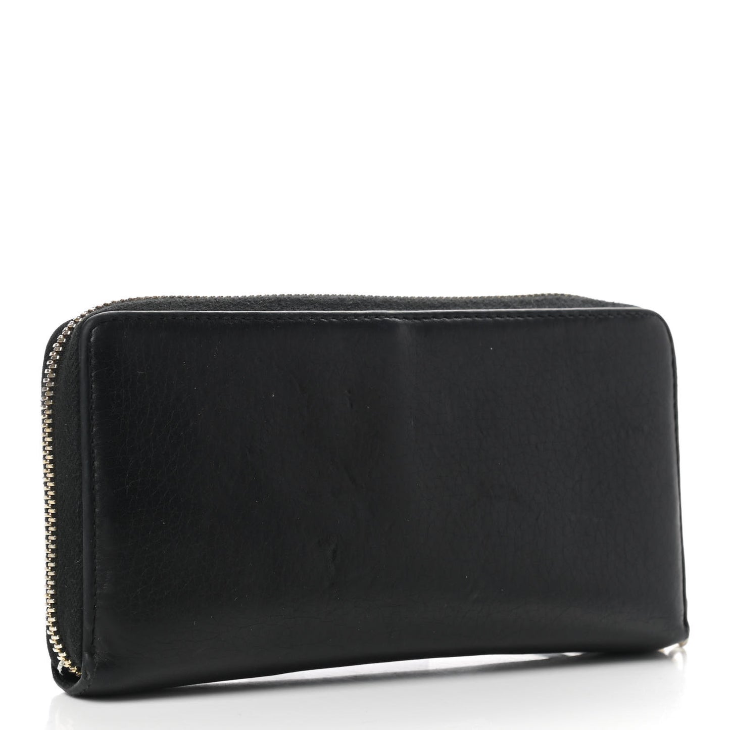 Pebbled Calfskin Soho Zip Around Wallet Black