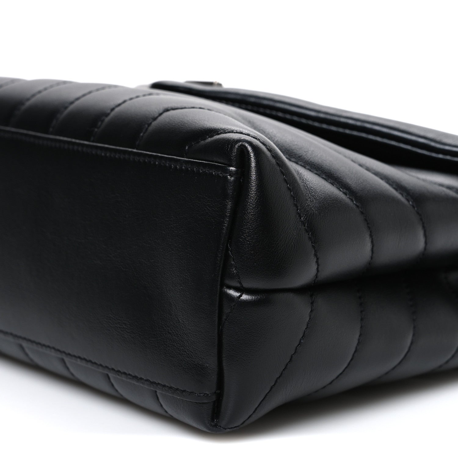 Saint Laurent Calfskin Y Quilted Monogram Small Loulou Chain Satchel Black Black 10 of 10