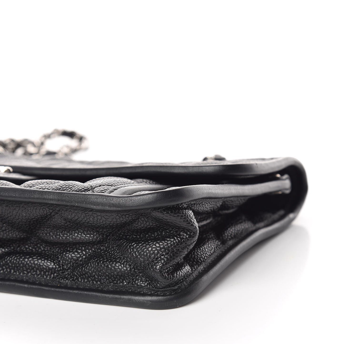 Caviar Quilted Medium French Riviera Flap Black