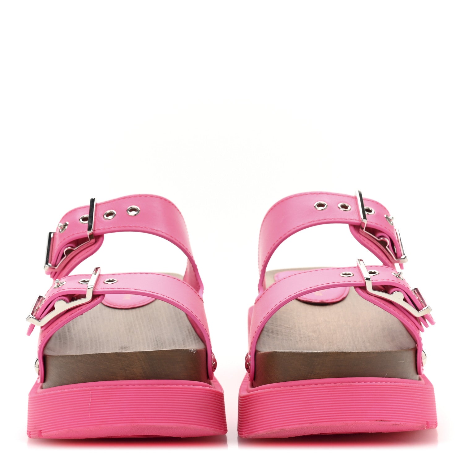 Christian Dior Calfskin Diorquake Buckled Lug Sole 15mm Sandals 37 Fuchsia Flu 3 of 9