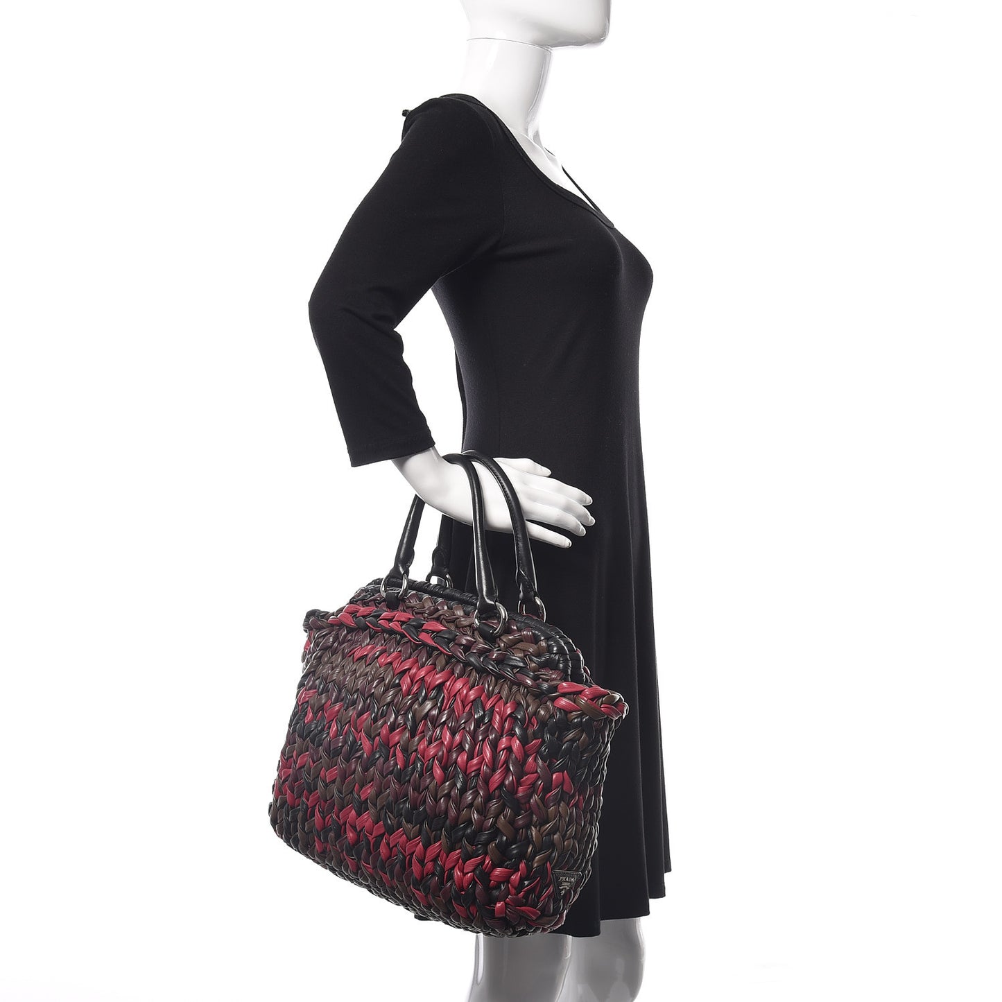 Nappa Braided Tote Multicolor Amaranto
