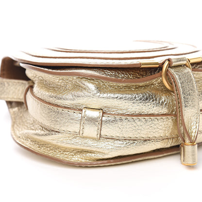 Chloe Metallic Calfskin Mini Marcie Round Crossbody Bag Gold 8 of 11