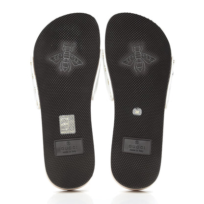 Gucci Calfskin Interlocking G Slide Sandals 36 Great White 5 of 9