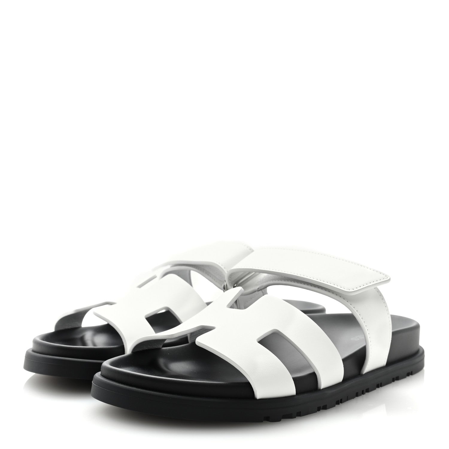 Hermes Calfskin Womens Chypre Sandals 37 White 2 of 8