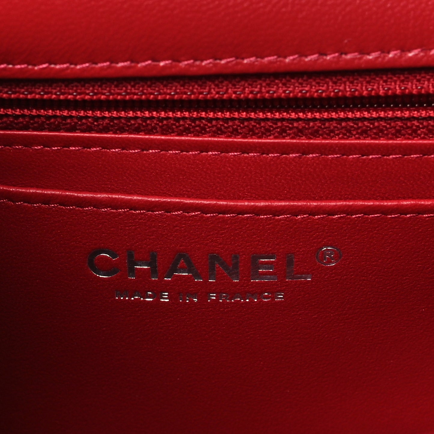 Lambskin Quilted Mini Rectangular Flap Red