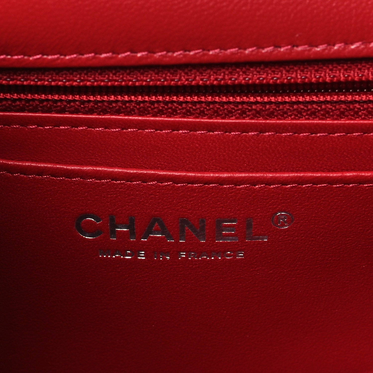 Chanel Lambskin Quilted Mini Rectangular Flap Red 6 of 12