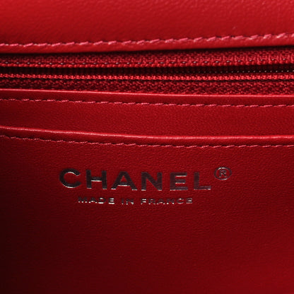 Chanel Lambskin Quilted Mini Rectangular Flap Red 6 of 12