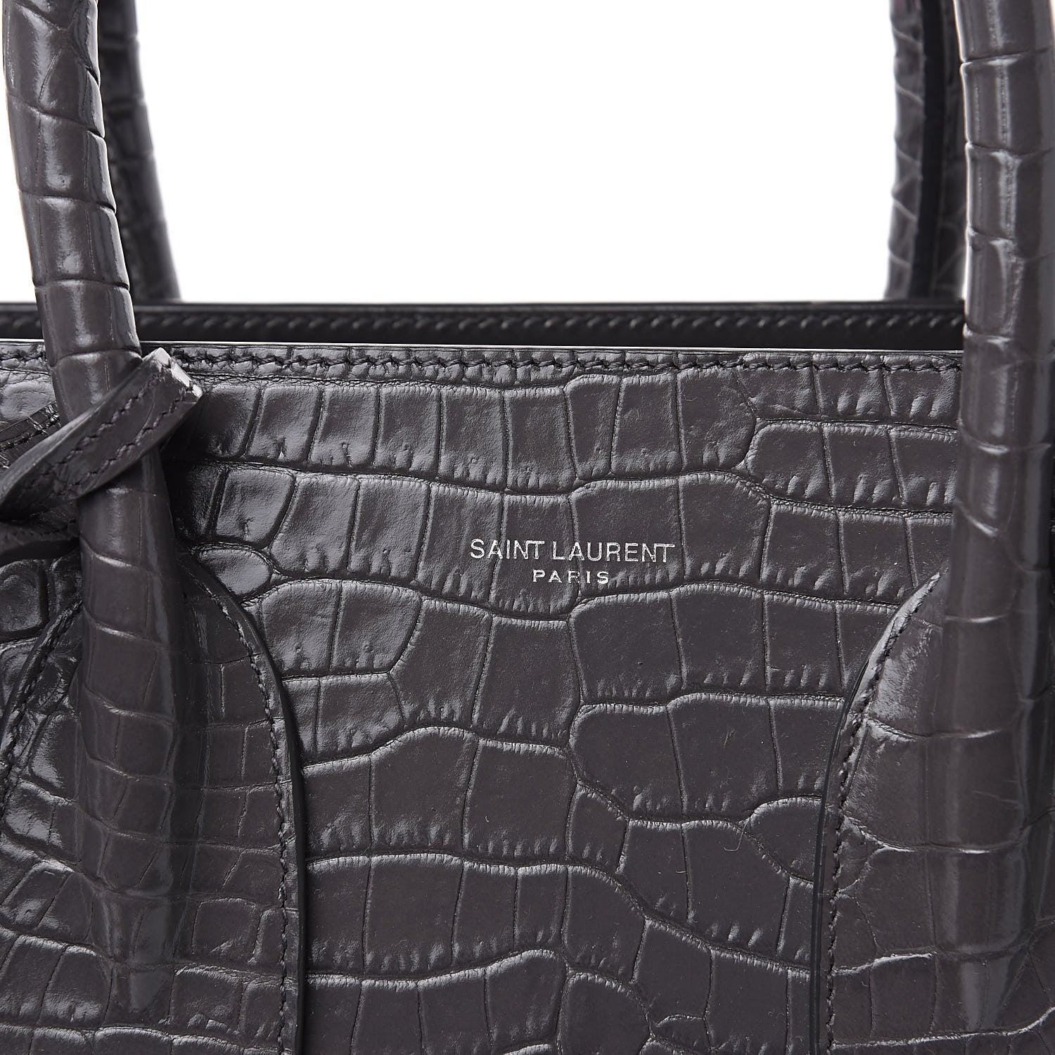 Saint Laurent Crocodile Embossed Small Sac De Jour Asphalt 10 of 14