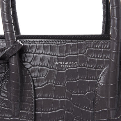 Saint Laurent Crocodile Embossed Small Sac De Jour Asphalt 10 of 14