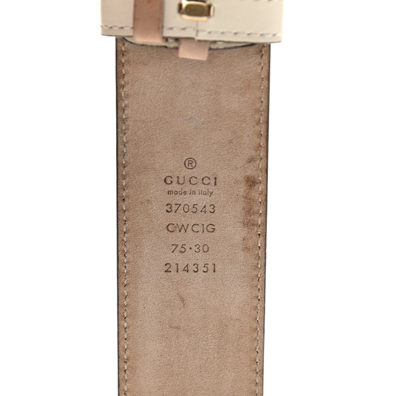 Gucci Guccissima Interlocking G Belt 75 30 Off White 2 of 6