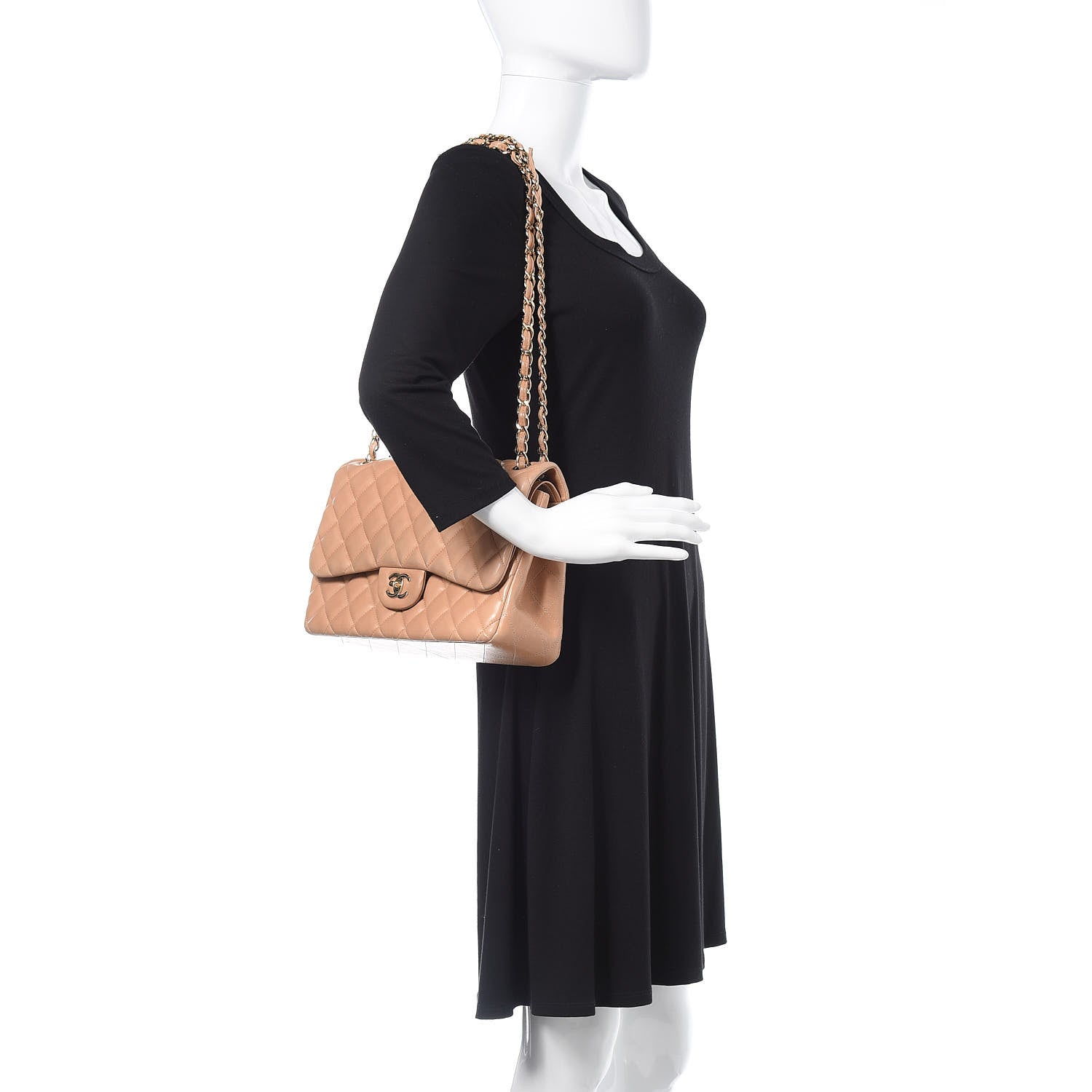 Chanel Lambskin Quilted Jumbo Double Flap Beige Clair 2 of 25