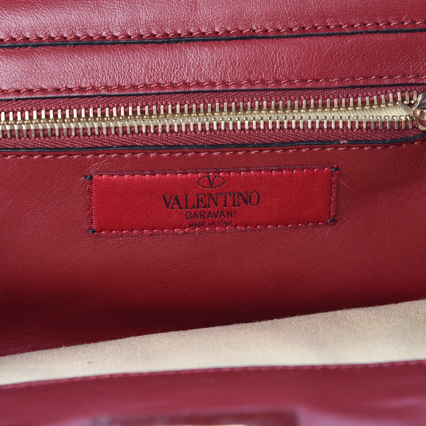 Vitello Small Rockstud Tote Rosso Valentino