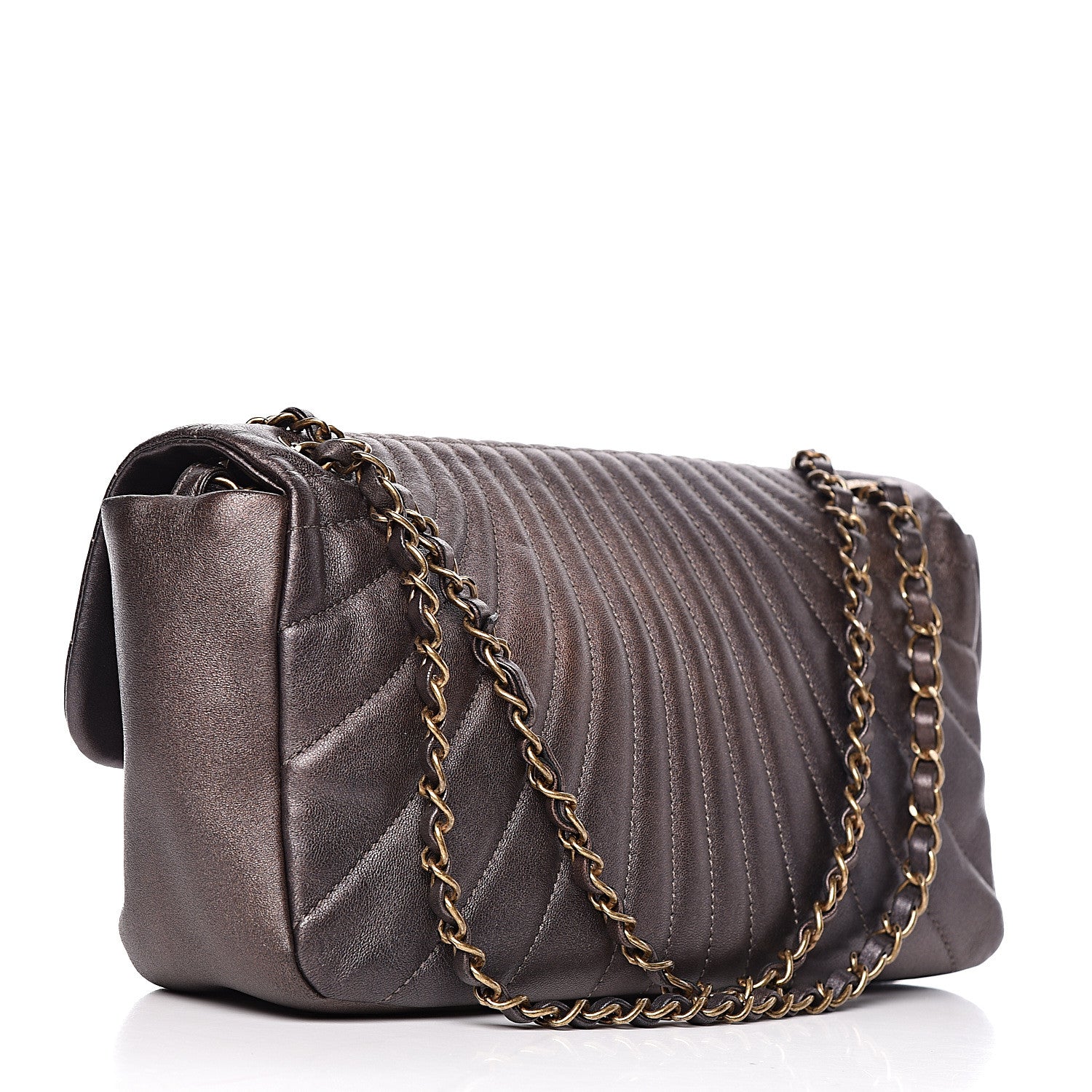 Chanel Metallic Calfskin Degrade East West Flap Bronze 3 of 10