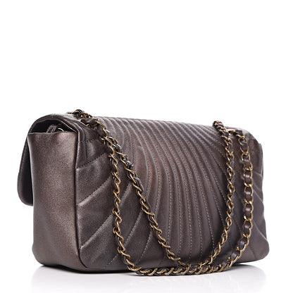 Chanel Metallic Calfskin Degrade East West Flap Bronze 3 of 10