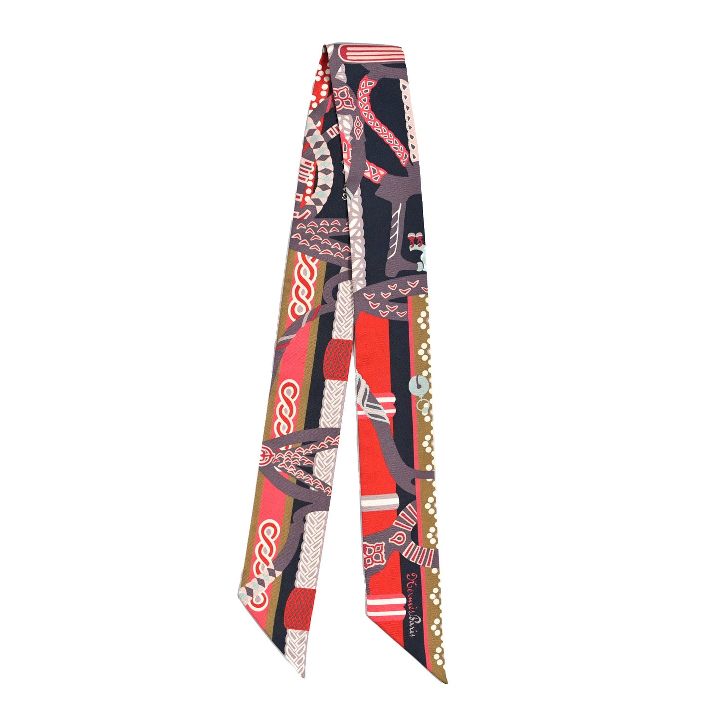 Silk Fantaisie D'Etriers Twilly Anthracite Corail