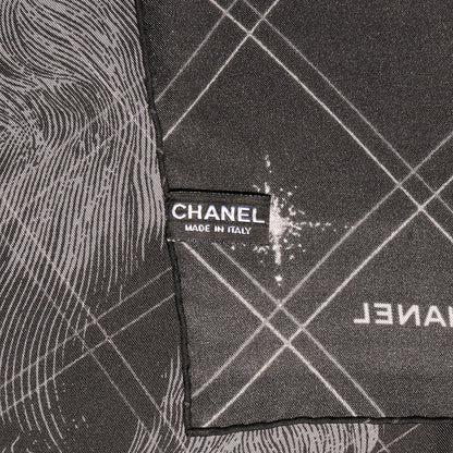 Chanel Silk Lion CC Scarf Black 9 of 10