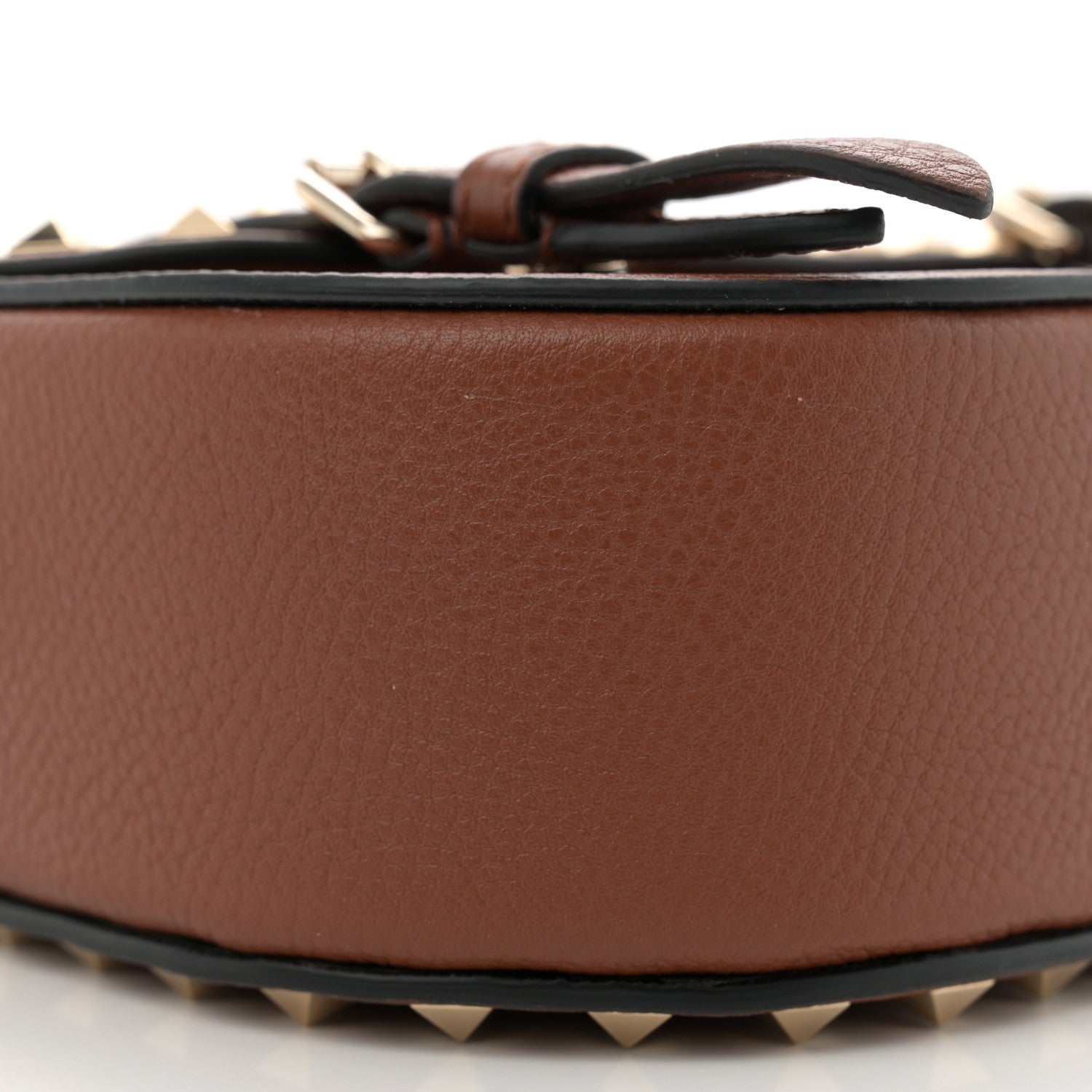 Valentino Garavani Grained Calfskin Rockstud Flap Messenger Saddle Brown 8 of 9