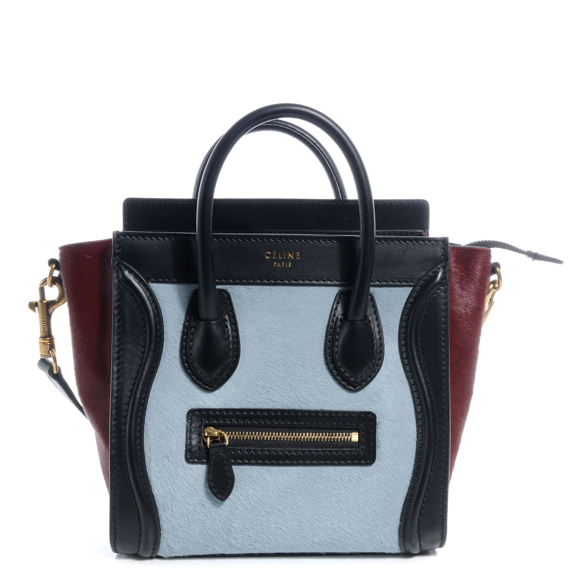 Celine Pony Calf Hair Nano Tri-Color Luggage Baby Blue 1 of 9