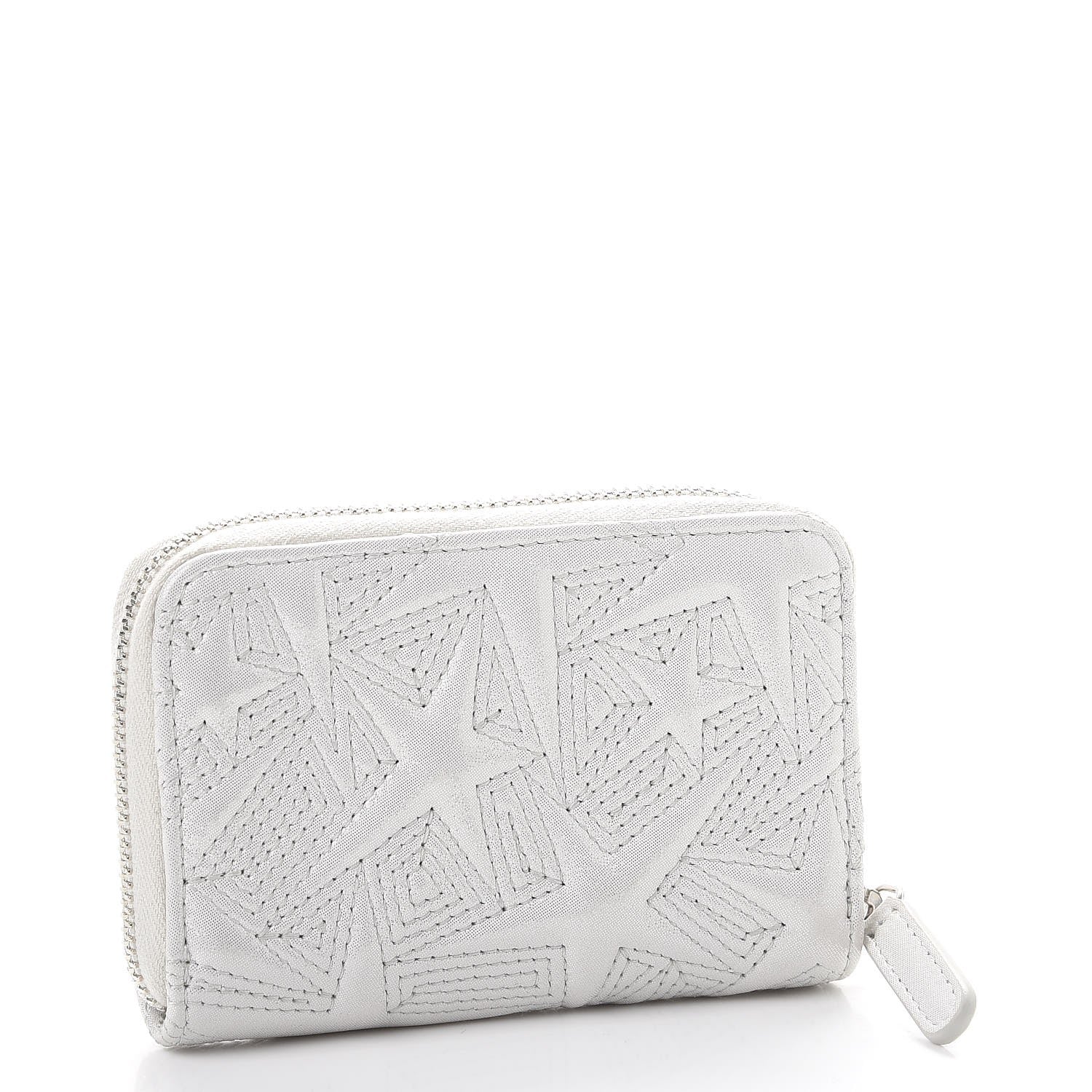 Chanel Metallic Lambskin Star Embossed Coin Purse Light Silver 3 of 8