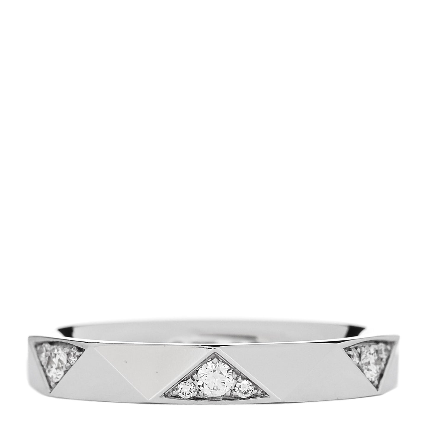 18K White Gold Diamond Laurence Graff Faceted Signature Wedding Band Ring 48 4.5
