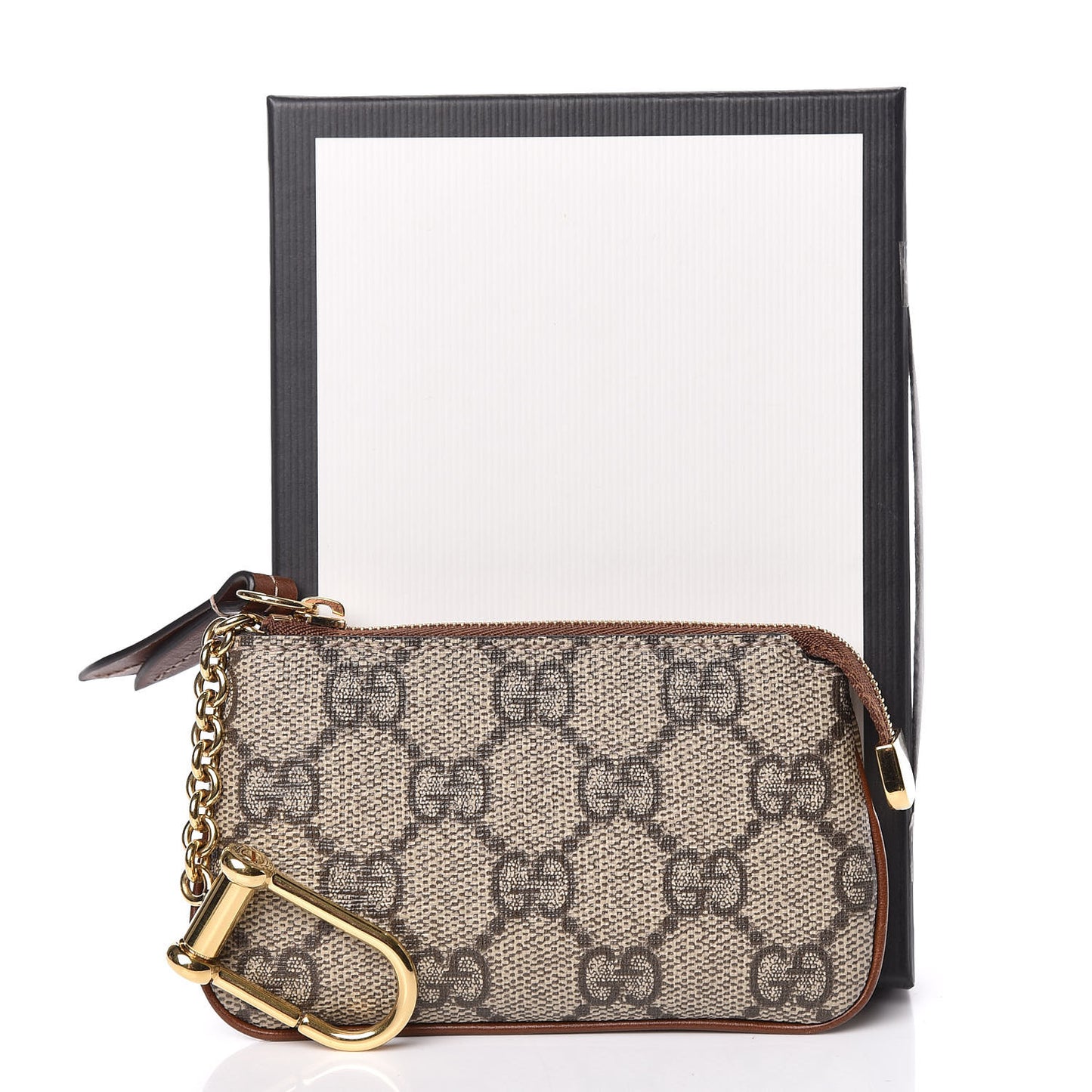 GG Supreme Monogram Key Case Brown