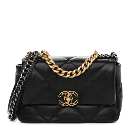 Chanel Lambskin Quilted Medium Chanel 19 Flap Black 1 of 9