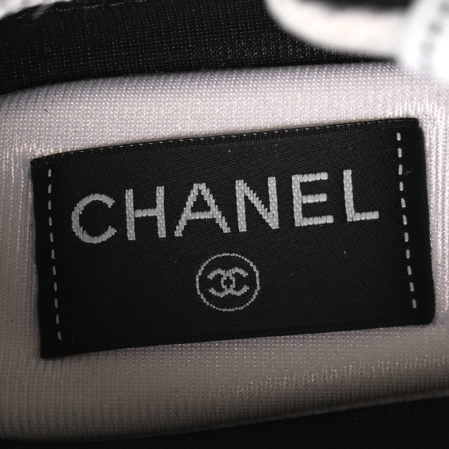 Chanel Mesh Suede Grained Calfskin Womens CC Sneakers 36 Black White 7 of 8