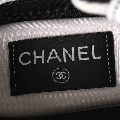 Chanel Mesh Suede Grained Calfskin Womens CC Sneakers 36 Black White 7 of 8