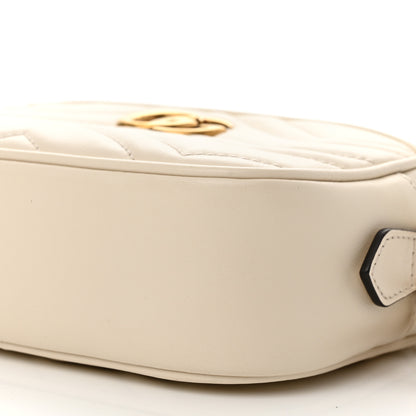 Gucci Calfskin Matelasse Mini GG Marmont Chain Shoulder Bag White 10 of 11