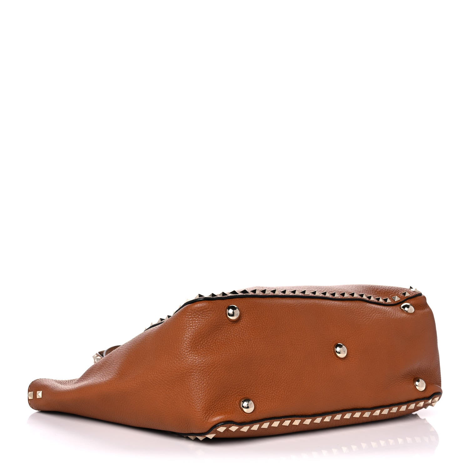 Valentino Garavani Pebbled Calfskin Medium Rockstud Tote Light Cuir 3 of 12