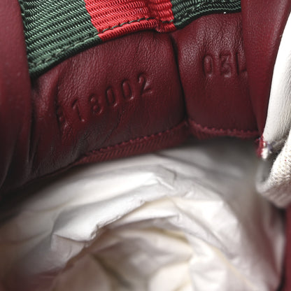 Gucci Calfskin Suede Mens Re-Web Sneakers 8 White Red 10 of 11