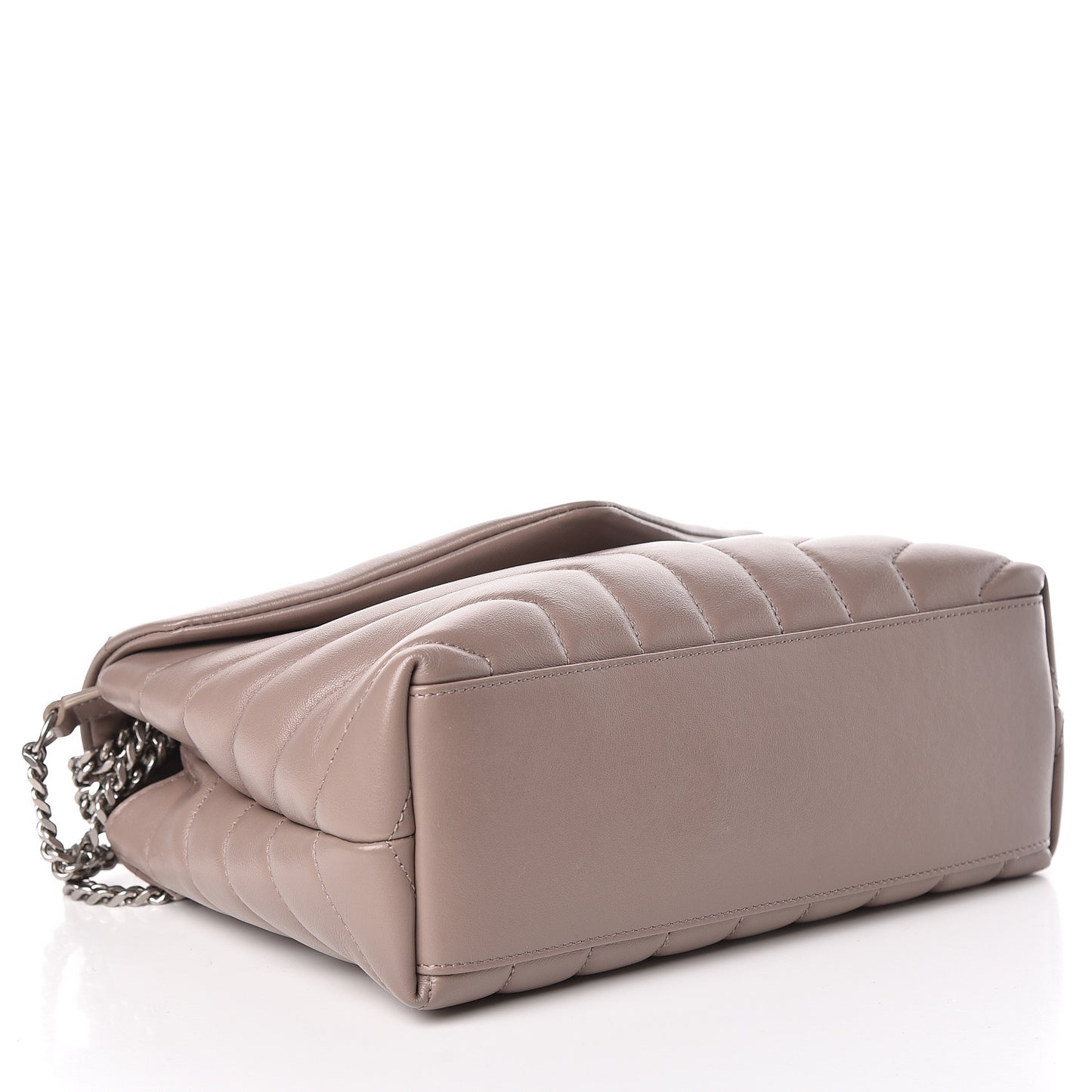 Calfskin Y Quilted Monogram Small Loulou Chain Satchel Taupe Sable