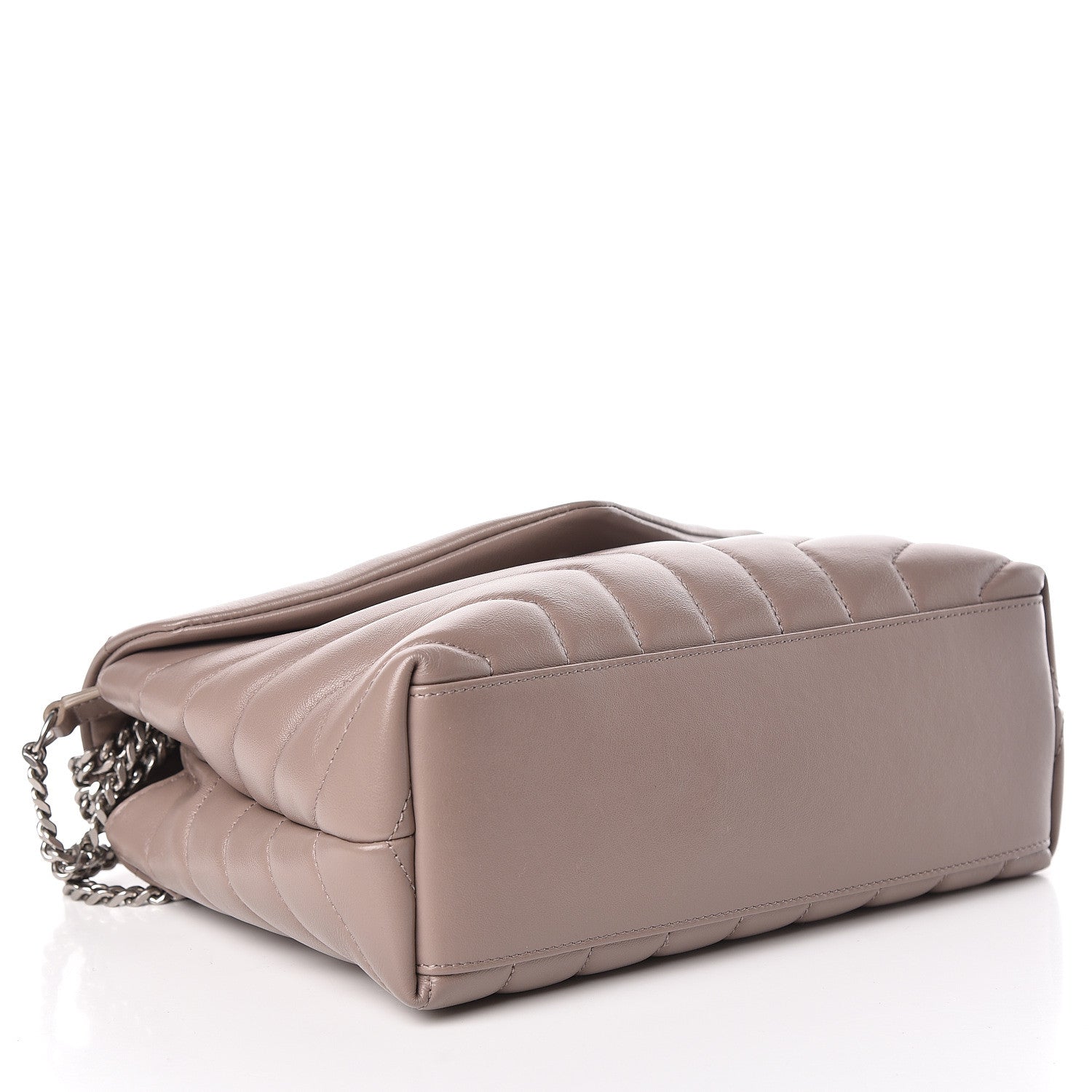 Saint Laurent Calfskin Y Quilted Monogram Small Loulou Chain Satchel Taupe Sable 4 of 10