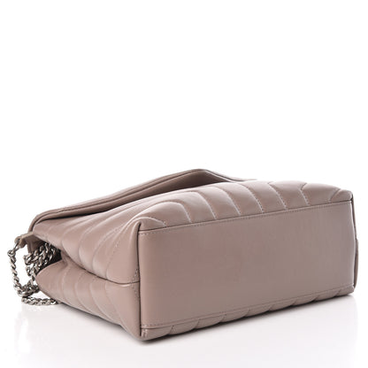 Saint Laurent Calfskin Y Quilted Monogram Small Loulou Chain Satchel Taupe Sable 4 of 10