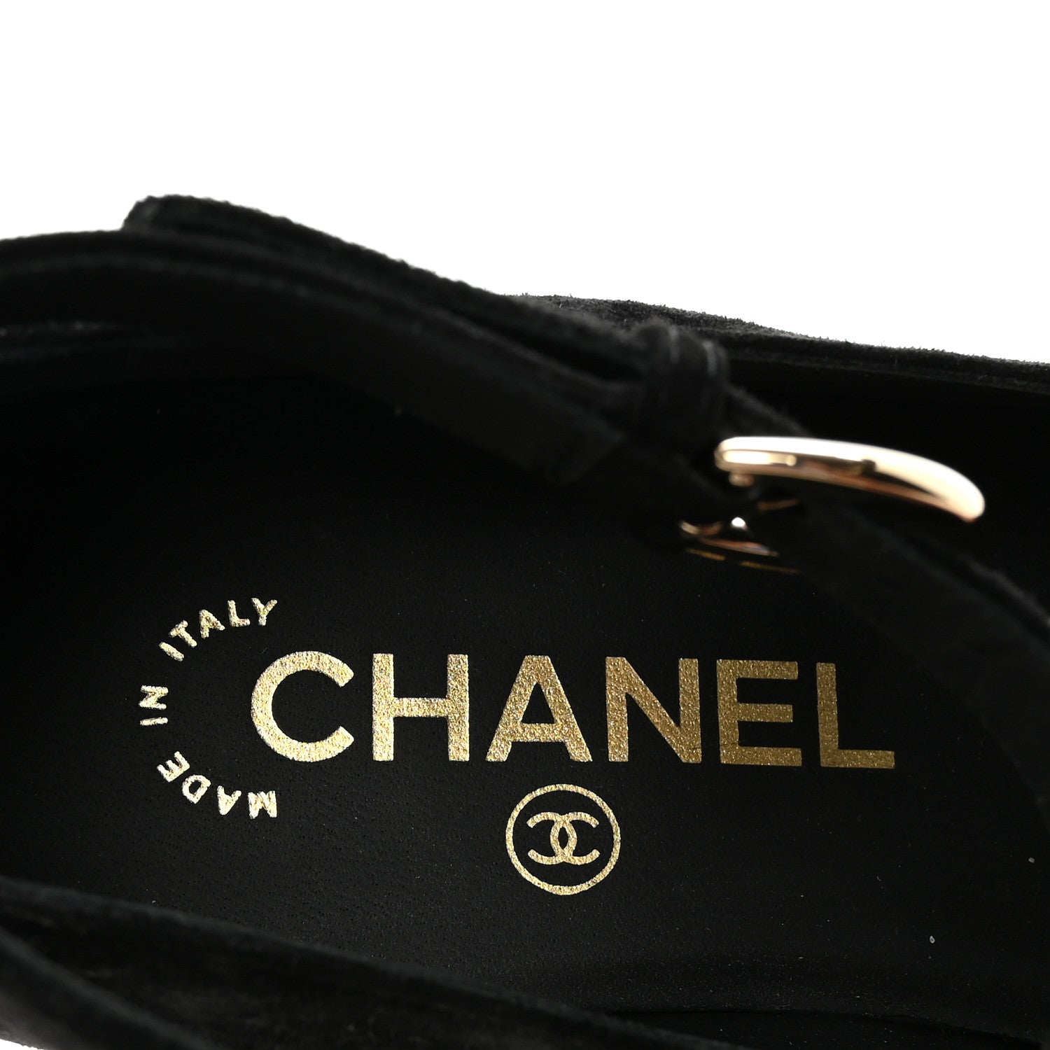 Chanel Suede Patent Cap Toe CC Mary Jane Flats 37 Black 8 of 10