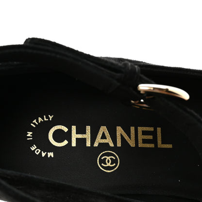 Chanel Suede Patent Cap Toe CC Mary Jane Flats 37 Black 8 of 10