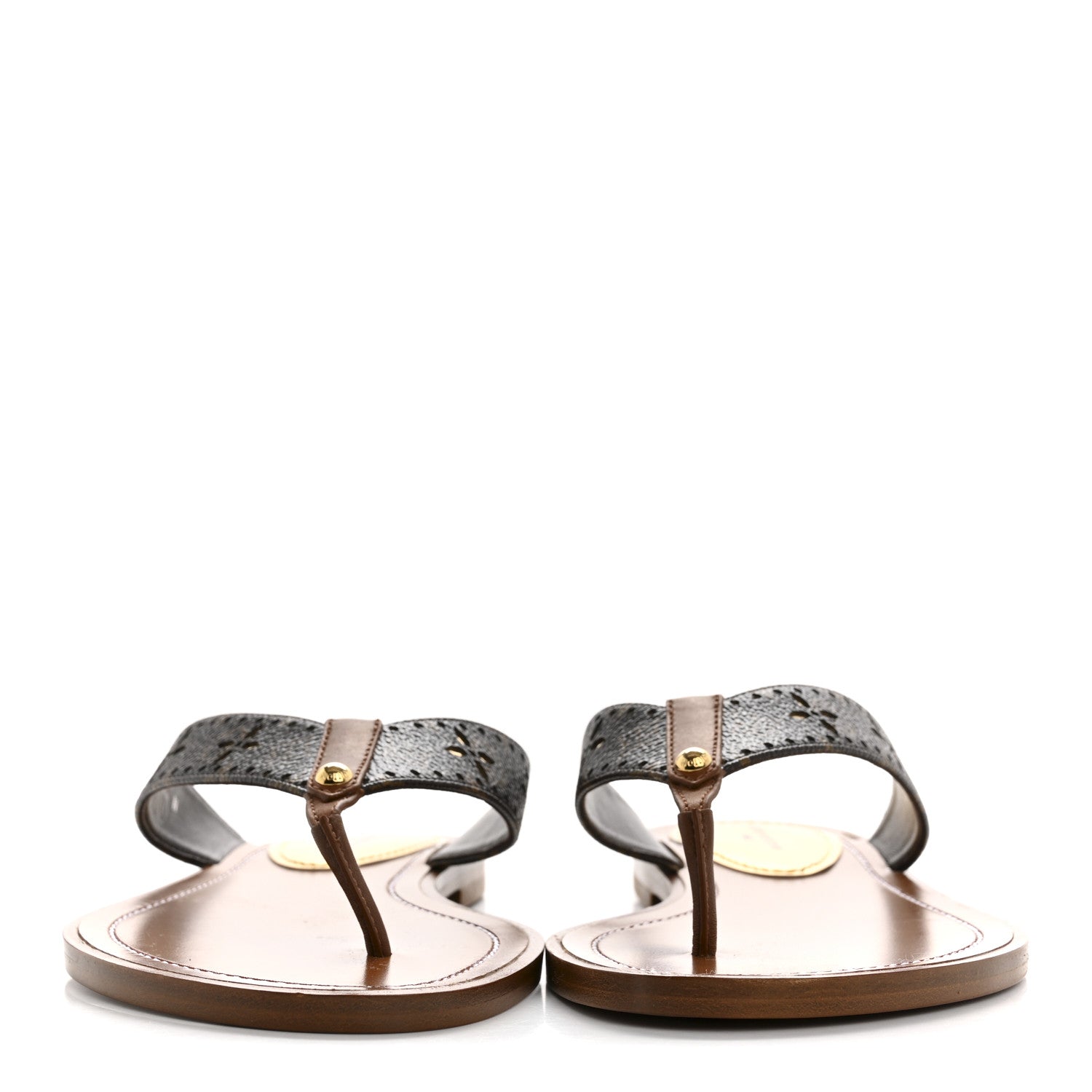 Louis Vuitton Monogram Sunny Flat Thong Sandals 37 Brown 3 of 9