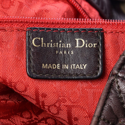 Christian Dior Lambskin Cannage Drawstring Bag Dark Brown 6 of 13