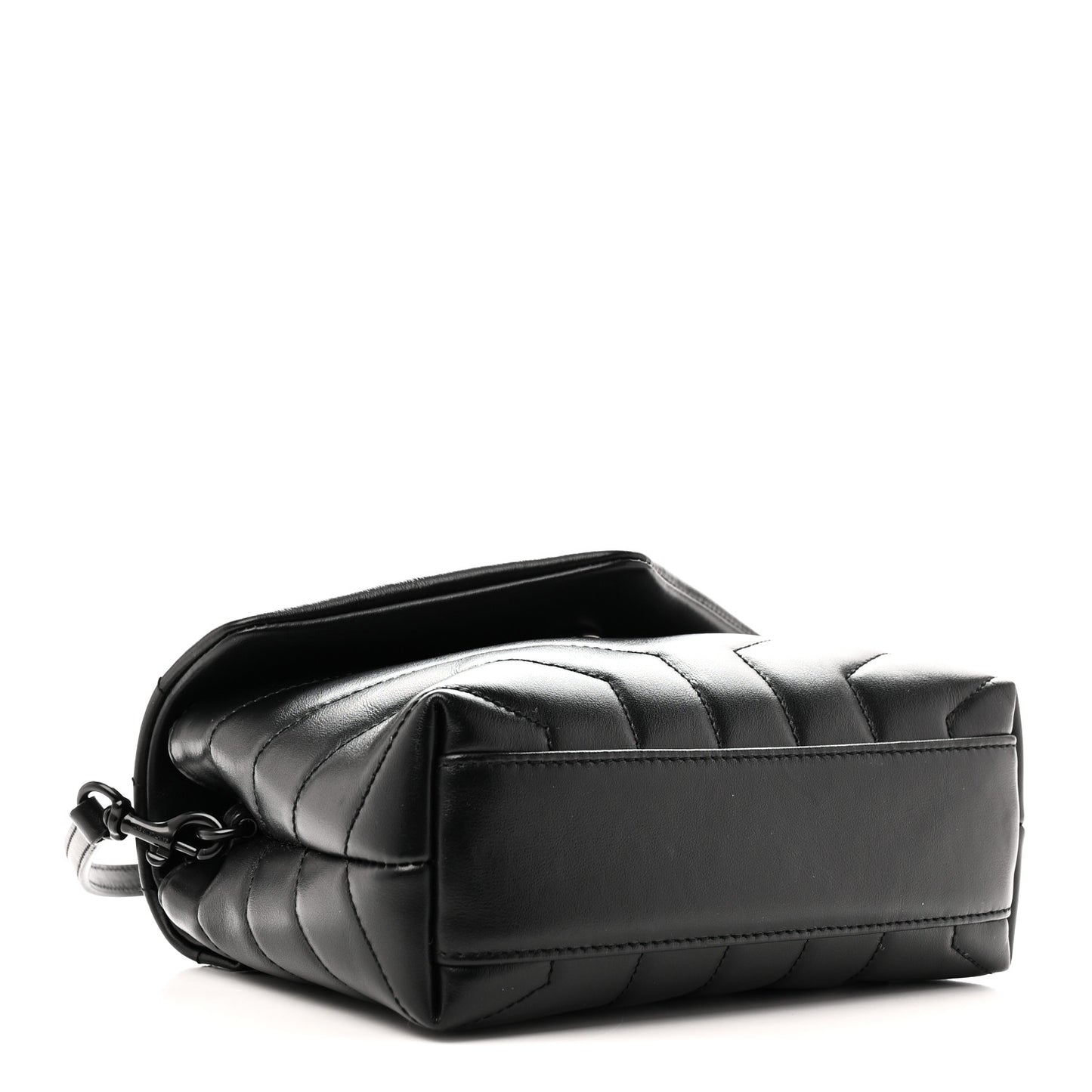 Calfskin Y Quilted Monogram Monochrome Toy Loulou Crossbody Bag Black Black