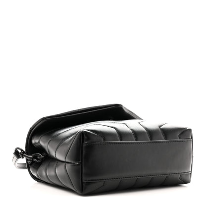 Saint Laurent Calfskin Y Quilted Monogram Monochrome Toy Loulou Crossbody Bag Black Black 4 of 11