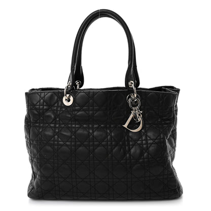 Christian Dior Lambskin Cannage Large Soft Lady Dior Shopping Tote Black 1 of 10