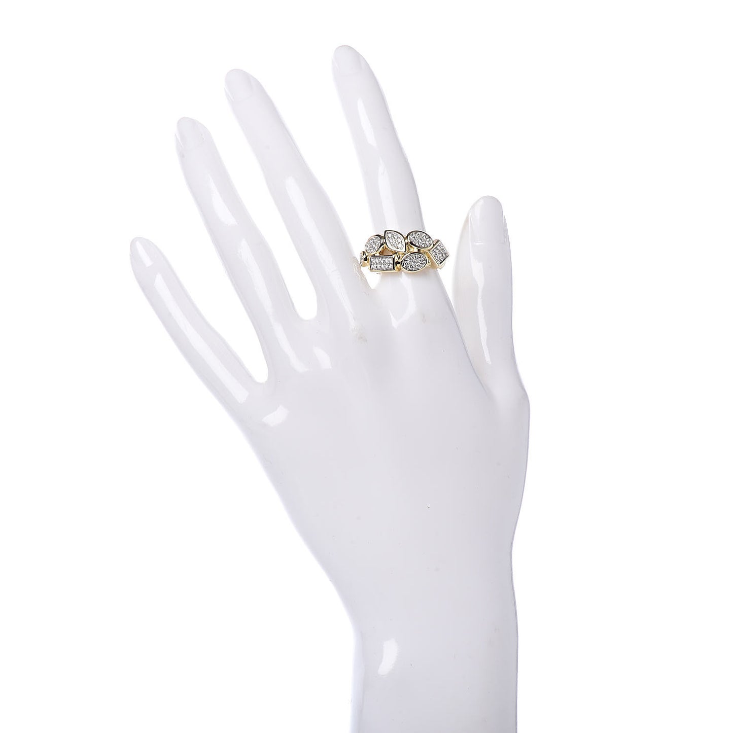 18K Yellow Gold Diamond Confetti Band Ring 52 6