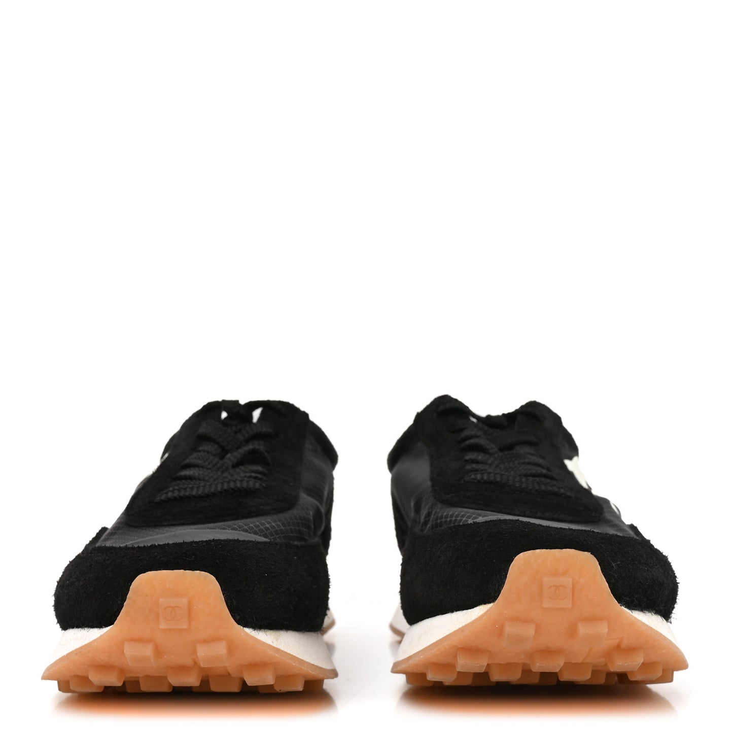 Mesh Suede Calfskin Womens Logo Sneakers 39.5 Black White