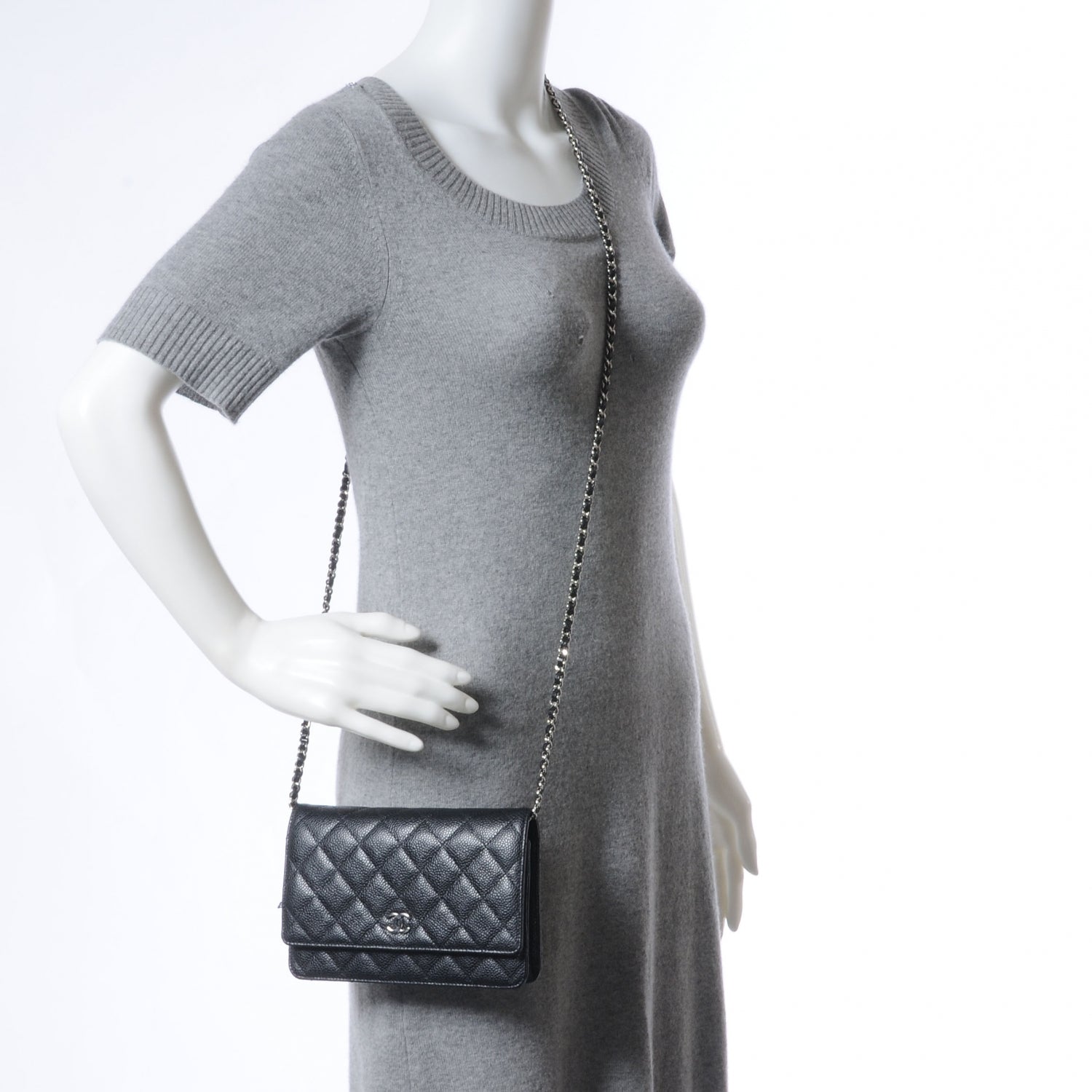 Chanel Caviar Wallet on Chain WOC Black 2 of 8