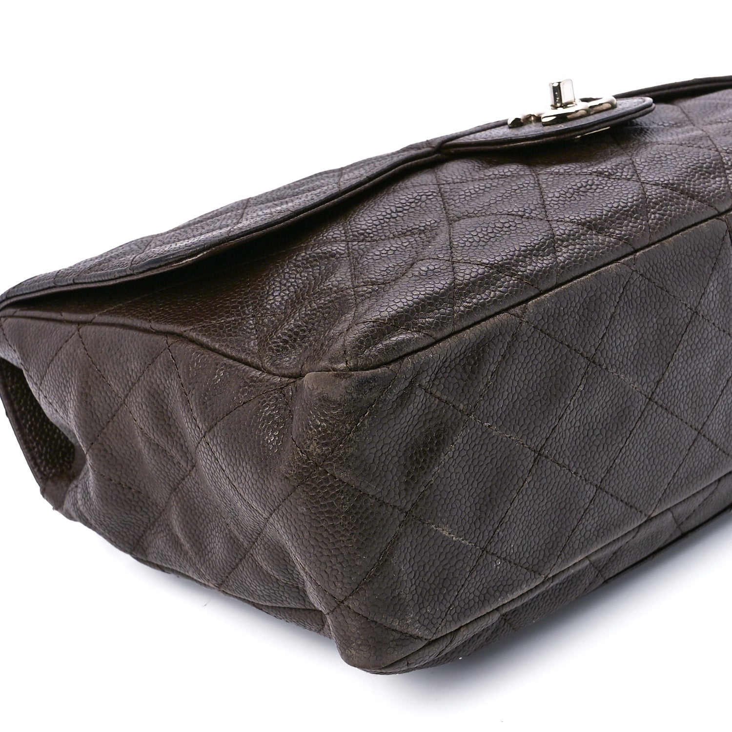Chanel Caviar Quilted Jumbo Single Flap Dark Brown 11 of 13