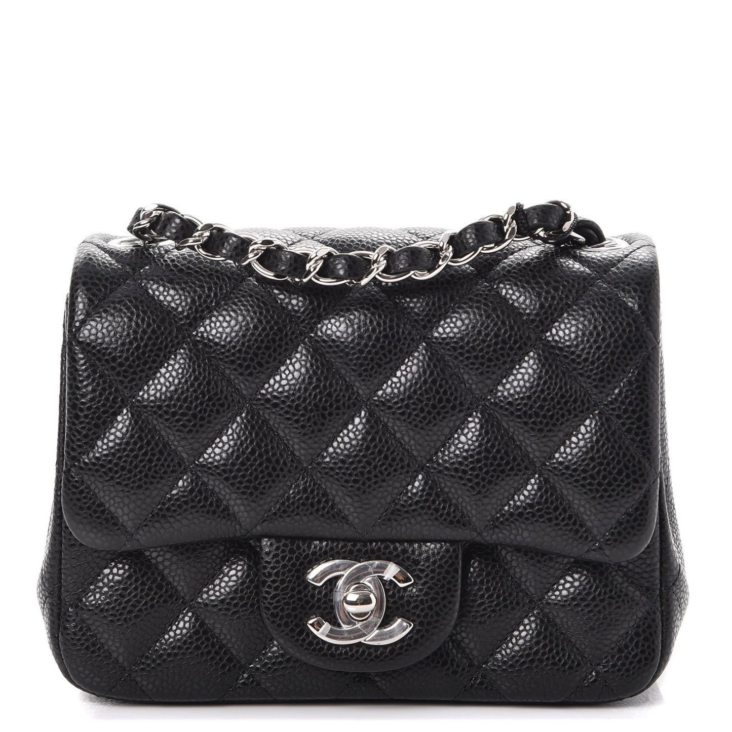 Caviar Quilted Mini Square Flap Black