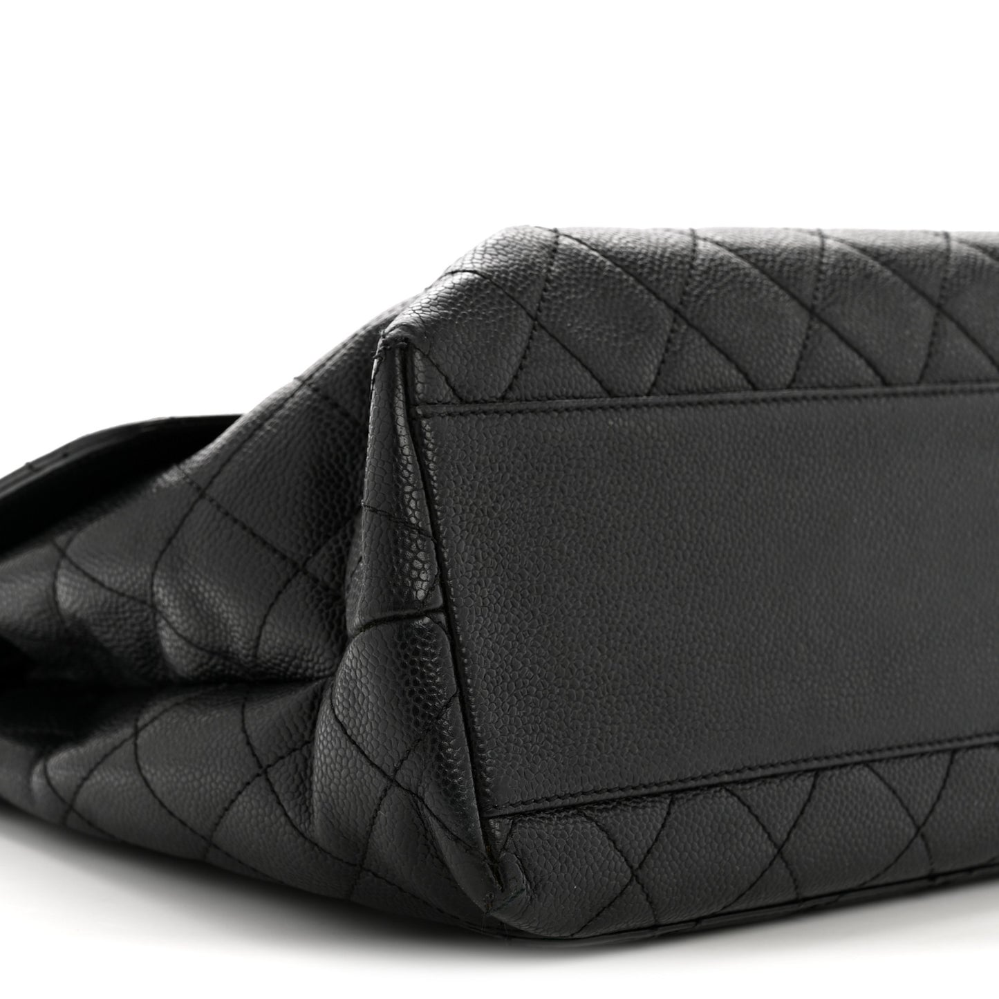 Caviar Quilted Jumbo Kelly Flap Black